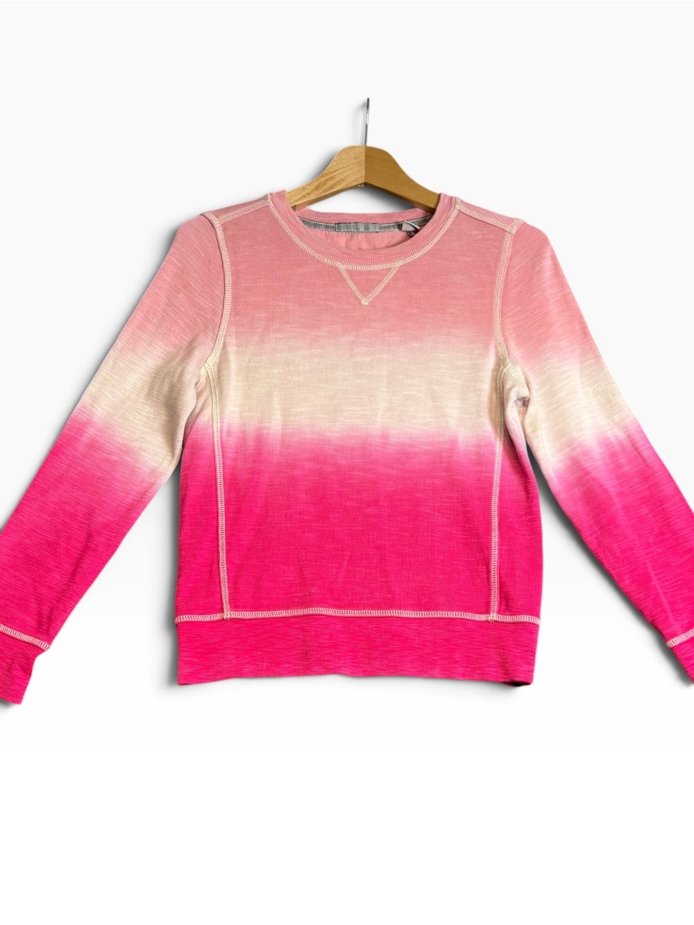 Tommy Bahama Tobago Bay Ombre Crewneck Sweatshirt Pink Cream XXS Pima Cotton